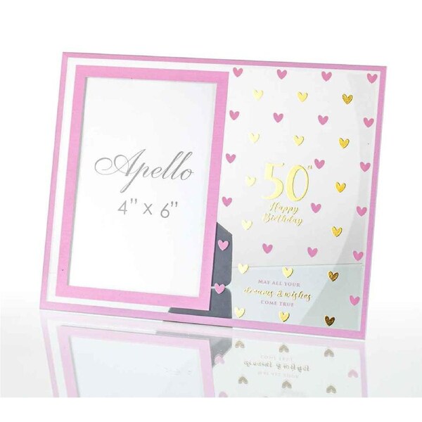 Landmark Sweethearts Birthday Photo Frame 4x6 Glass 50th Happy Birthday, PF170