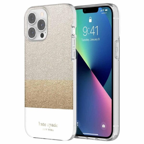 Kate Spade New York Protective Case (Suits iPhone 13 Pro) - Glitter Block White