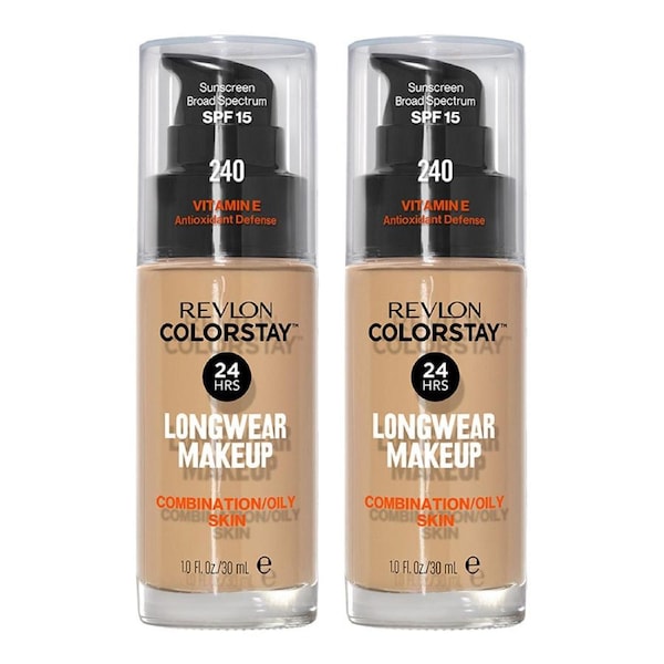 Revlon ColorStay Longwear Makeup Combination/Oily Skin SPF15 30ml 240 MEDIUM BEIGE - 2 pack