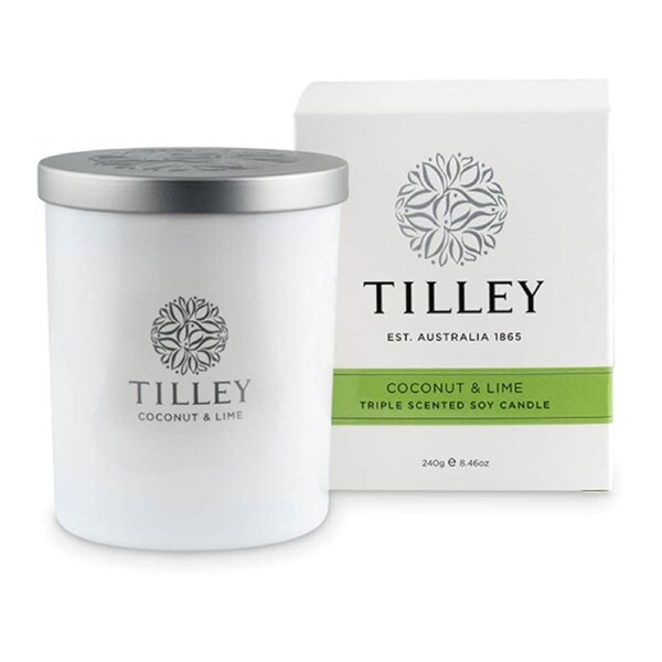 Tilley Scented Soy Candle Coconut & Lime 240g