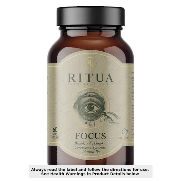 Ritua FOCUS BacoMind Ginko Cordyceps Tyrosine B6 60 Capsules