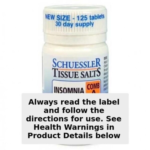 Schuessler Tissue Salts Comb A Insomnia 125 Tablets