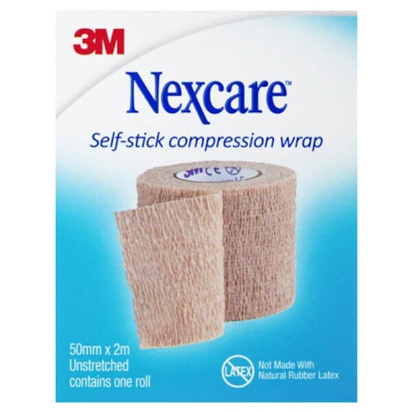 Nexcare Self-Stick Compression Wrap 50mm x 2m Unstretched 1 Roll