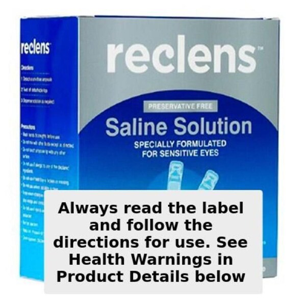 Reclens Saline Solution Preservative Free Ampoules 15 x 15ml