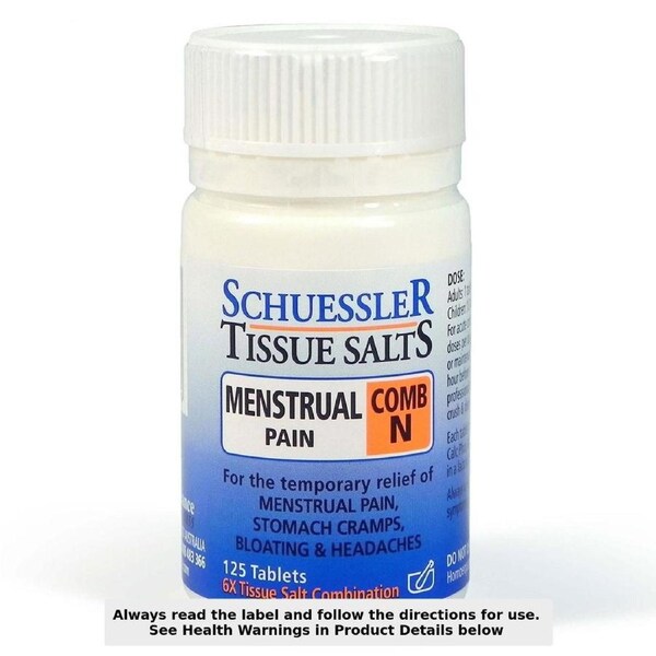 Schuessler Tissue Salts Comb N Menstrual Pain 125 Tablets