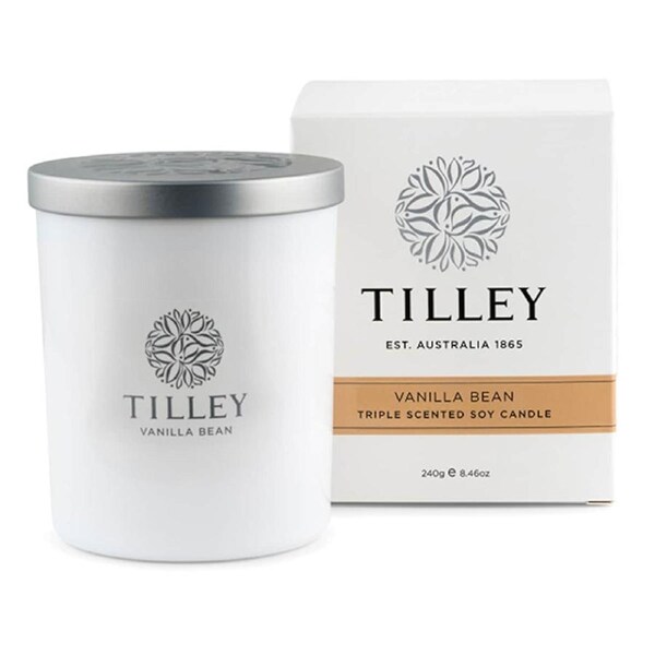 Tilley Scented Soy Candle Vanilla Bean 240g