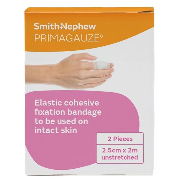 Smith & Nephew Primagauze Elastic Cohesive Bandage 2.5cm x 2m 2 Rolls