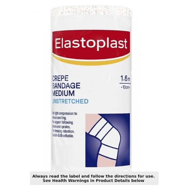 Elastoplast Medium Weight Crepe Bandage Unstretched 10cm x 1.6m Roll