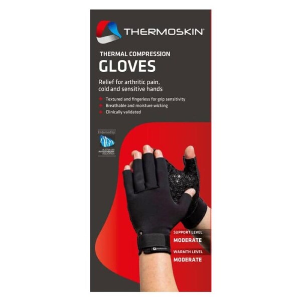 Thermoskin Thermal Compression Gloves Black L 1 Pair