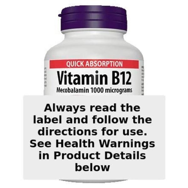 Webber Naturals Vitamin B12 Mecobalamin 1000mcg - 100 Tablets