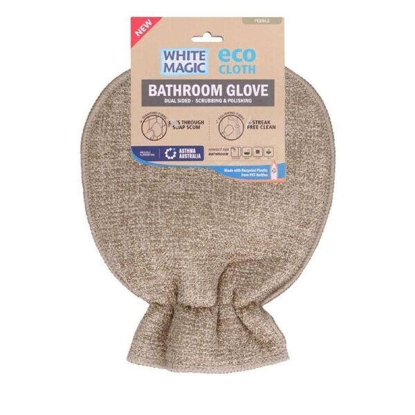 White Magic EcoCloth Bathroom Glove Pebble 1 Pack