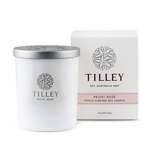 Tilley Scented Soy Candle Peony Rose 240g