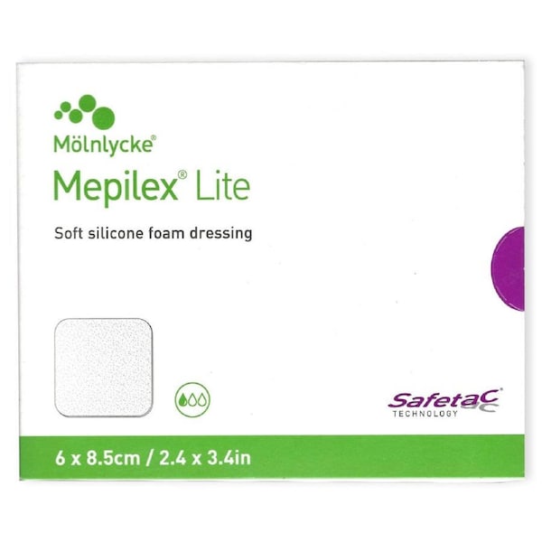 Mepilex Lite Wound Dressing 284000 6cm x 8.5cm 5 Pack