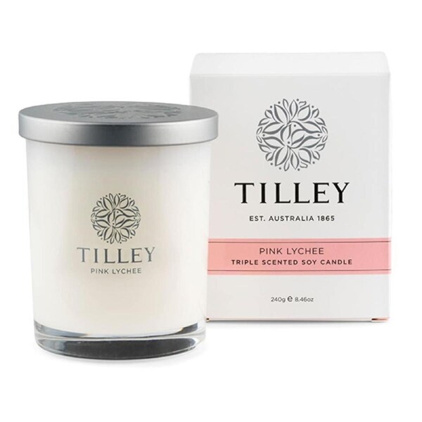 Tilley Scented Soy Candle Pink Lychee 240g
