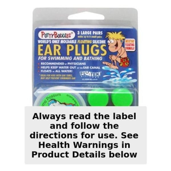 Putty Buddies Floating Silicone Ear Plugs and Case 3 Pairs