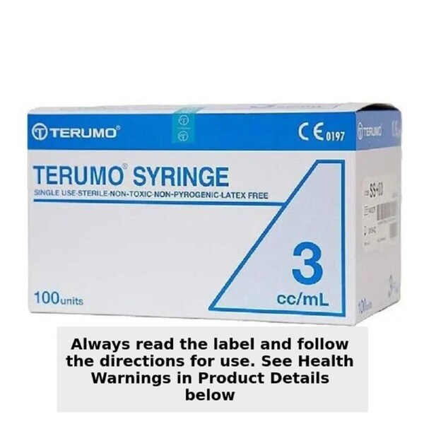 Terumo Disposable Plastic Syringe No Needle 3ml - 100 Pack