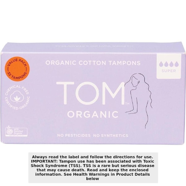 Tom Organic Cotton Tampons Super 32 Pack
