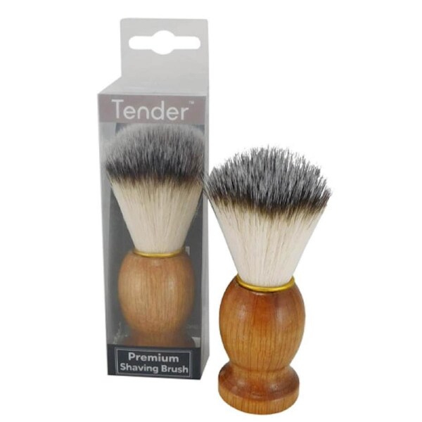 Tender Pure Bristle Wood Handle Premium Shave Brush Boxed