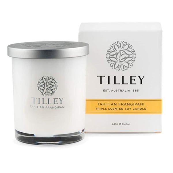 Tilley Scented Soy Candle Tahitian Frangipani 240g
