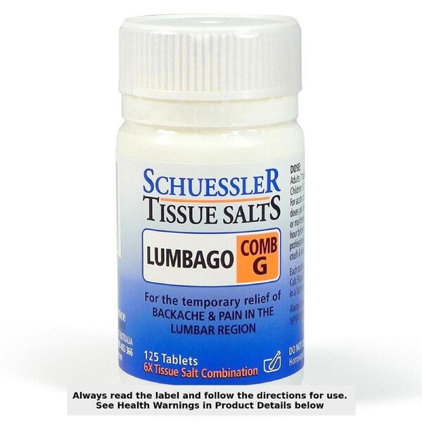 Schuessler Tissue Salts Comb G Lumbago 125 Tablets