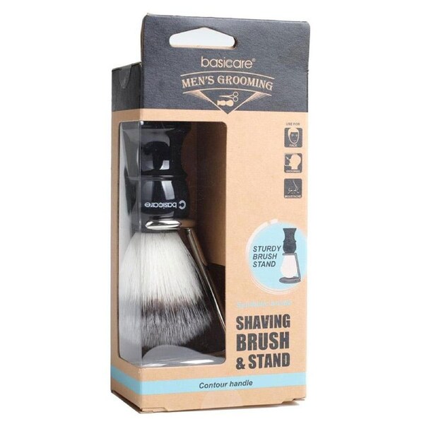 Basicare Mens Grooming Shaving Brush With Stand
