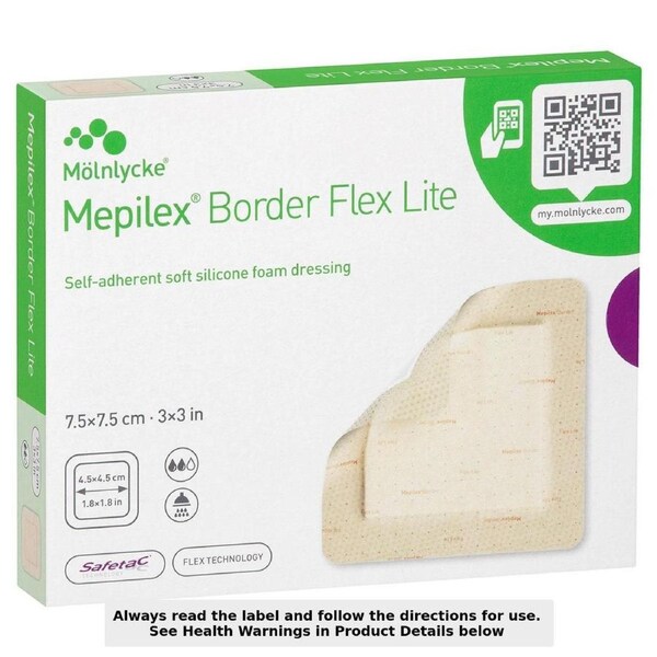 Mepilex Border Flex Lite Wound Dressing 581200 7.5cm x 7.5cm 5 Pack