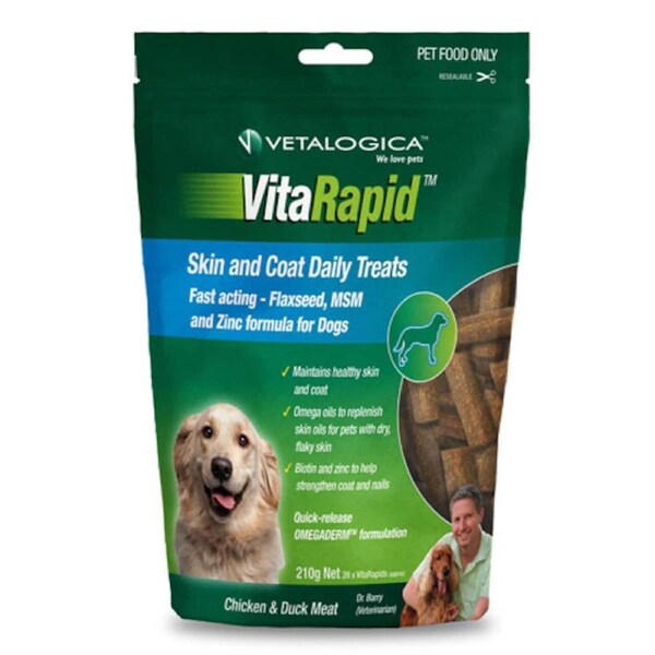 Vetalogica VitaRapid Skin & Coat Daily Treats for Dogs 210g