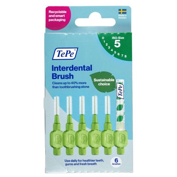 TePe Interdental Brush 0.8mm Green 6 Pack