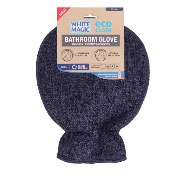 White Magic Eco Cloth Bathroom Glove Denim 1 Pack