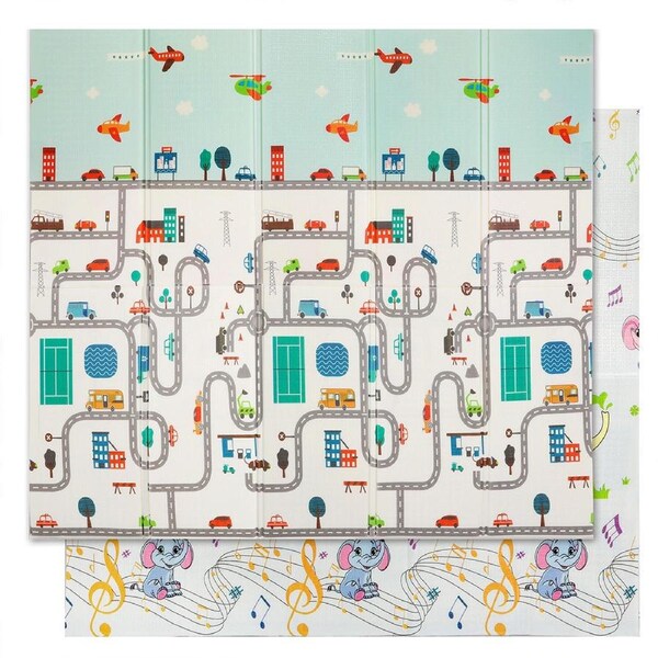 Bopeep Kids Play Mat 180cm x 200cm Soft Non-Toxic Baby Crawling Foam Pad Car Design