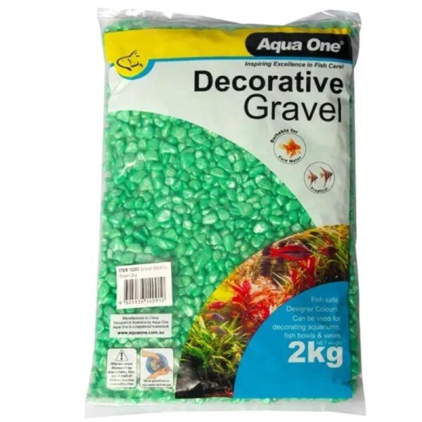 Aqua One Gravel Metallic Green 2kg 12263