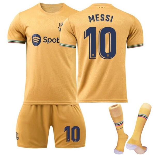 Nevenka MESSI #10 Barca Away Shirt 2022/23 Soccer Jersey Kit Football Set For Adult Kids 16
