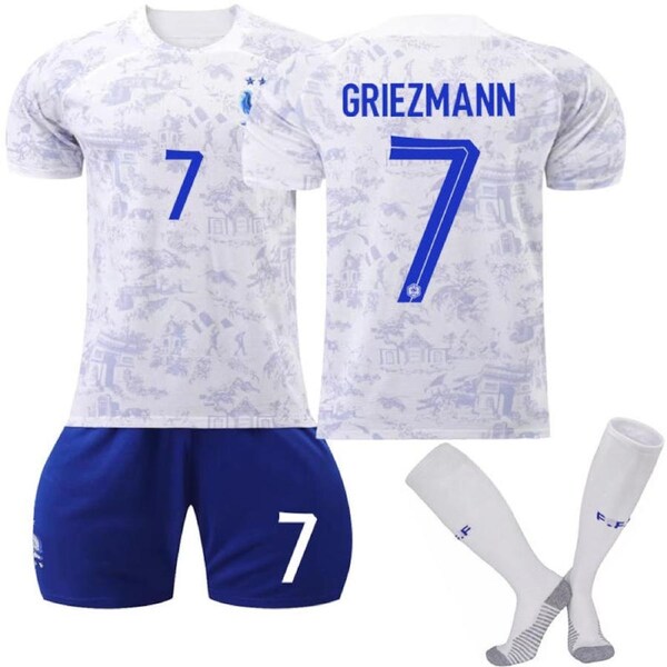 Nevenka France National Team Away Jersey 2022-23 GRIEZMANN #7 Soccer Jersey for Kids Adult 28
