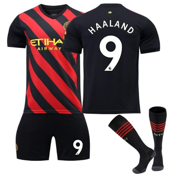 Nevenka HAALAND #9 Manchester Away Jersey 2022/23 Soccer Jersey Kit Football T-shirt Set For Adult Kids 24