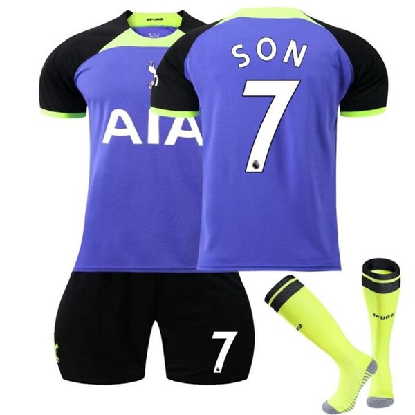 Nevenka SON #7 Tottenham Hotspur F.C Away Jersey 2022/23 Soccer Jersey Kit Football T-shirt Set For Adult Kids 16