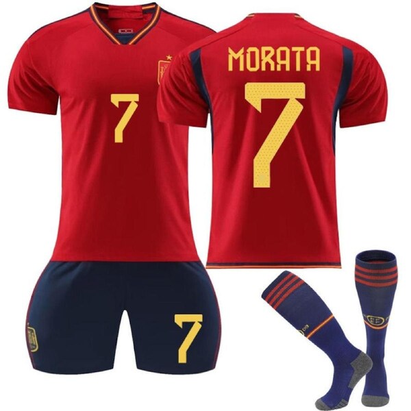 Nevenka MORATA #7 Spain Home Jersey 2022/23 Soccer Jersey Kit Football T-shirt Set For Adult Kids 30