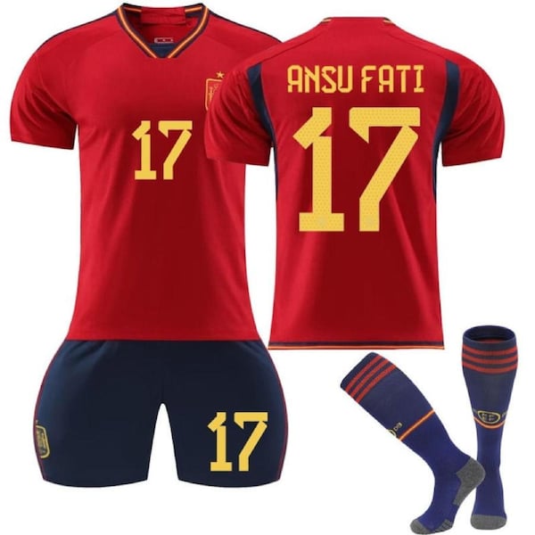 Nevenka ANSU FATI #17 Spain Home Jersey 2022/23 Soccer Jersey Kit Football T-shirt Set For Adult Kids 18