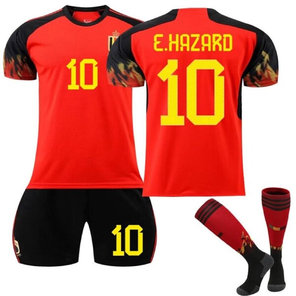 Nevenka E HAZARD #10 Belgium Home Jersey 2022/23 Soccer Jersey Kit Football T-shirt Set For Adult Kids 22