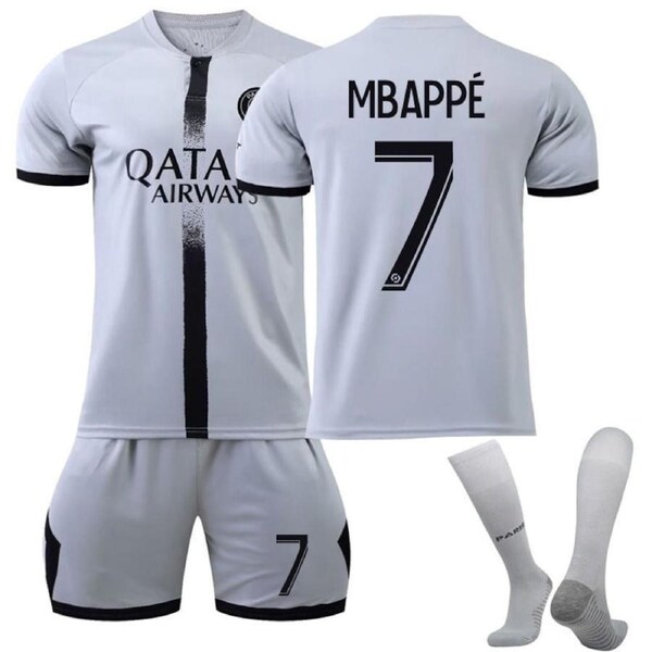 Nevenka MBAPPE #7 Paris F.C Away Jersey 2022/23 Soccer Jersey Kit Football T-shirt Set For Adult Kids S