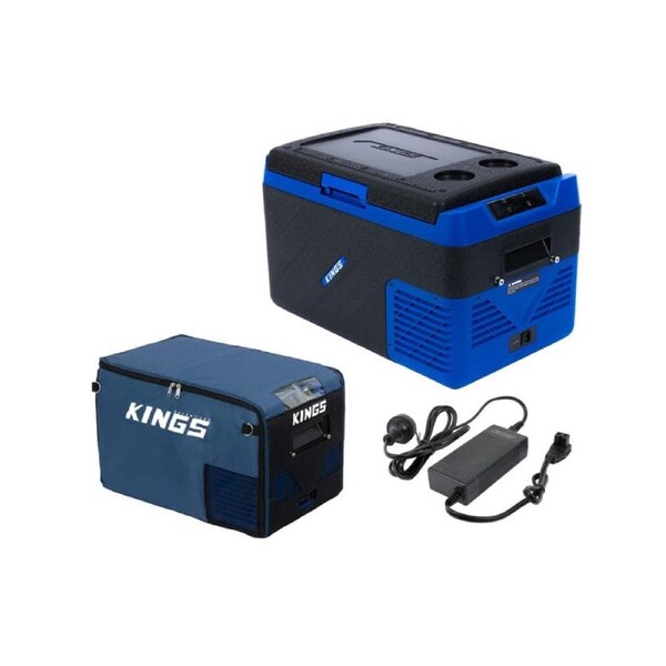 Kings Escape 30 Fridge/Freezer + Escape 30 Cover + AC To 12V Fridge Adaptor