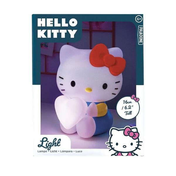 Hello Kitty Shaped Heart 16cm Kids Bedside/Desk Decor Night Light Lamp 6y+