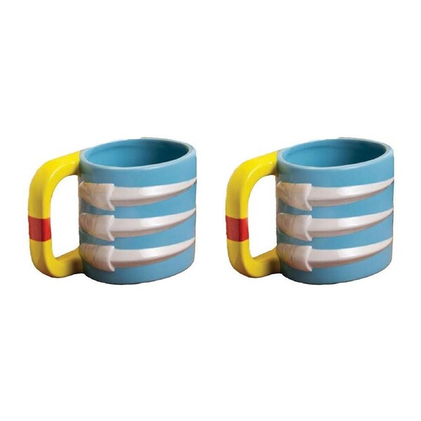 2PK Marvel Wolverine Superhero Mask and Claw Shaped Sculpted Novelty Mug 550ml