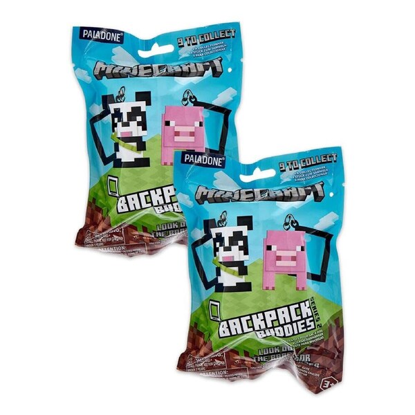 2PK Minecraft Backpack Buddies Series 2 Kids Bag Keyring Pendant Assorted 3y+