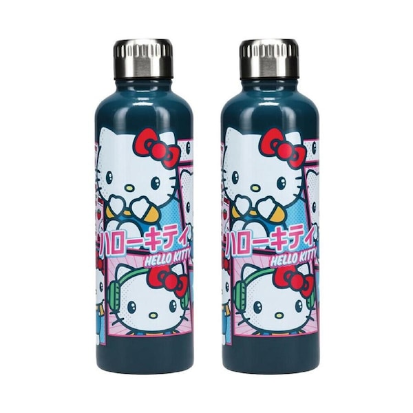 2PK Hello Kitty Stylish Cute Design Insulated Metal Drinking Water Bottle