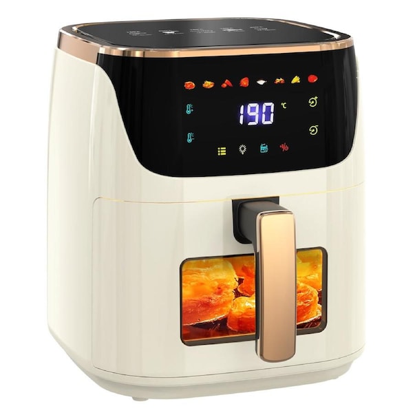 Advwin Beige Air Fryer, 8 Presets Healthy Electric Cooker LED Touch Digita Screen Kitchen Oven