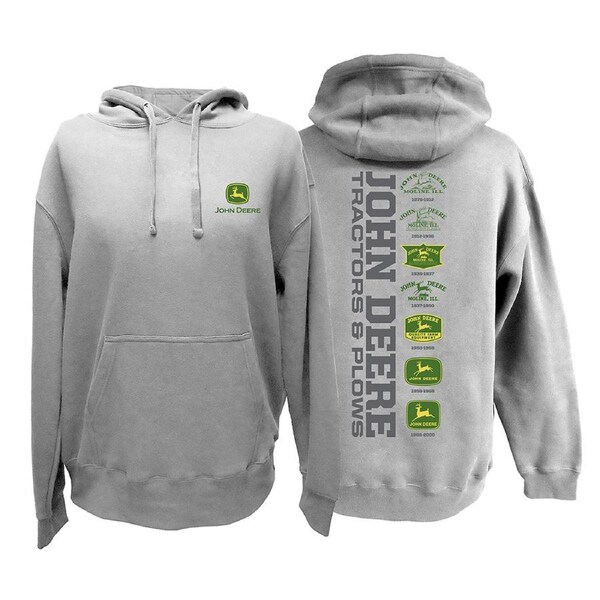 John Deere Logo Graphic Size Short Sleeve T-Shirt Mens/Unisex Oxford Grey L