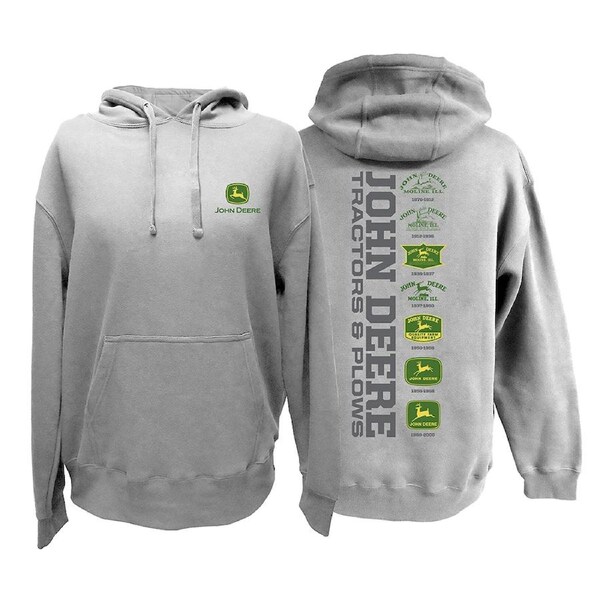 John Deere Logo Graphic Size Short Sleeve T-Shirt Mens/Unisex Oxford Grey XL