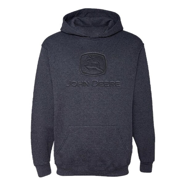 John Deere Logo Graphic Embossed Men's/Unisex Hoodie/Jumper Navy S