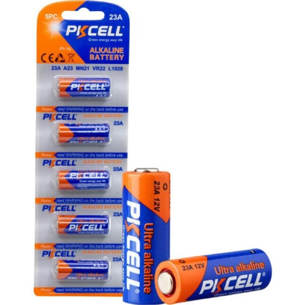 PKCELL PK5P23A 12V Ultra Alkaline 23A Battery MN23 A23 5PK