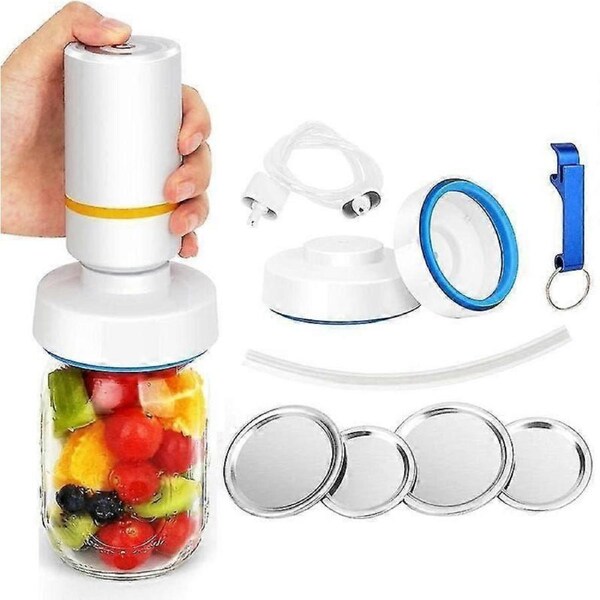 Electric Mason Jar Vacuum Sealer - Wide/Regular Mouth Vacuum Pump Kit
